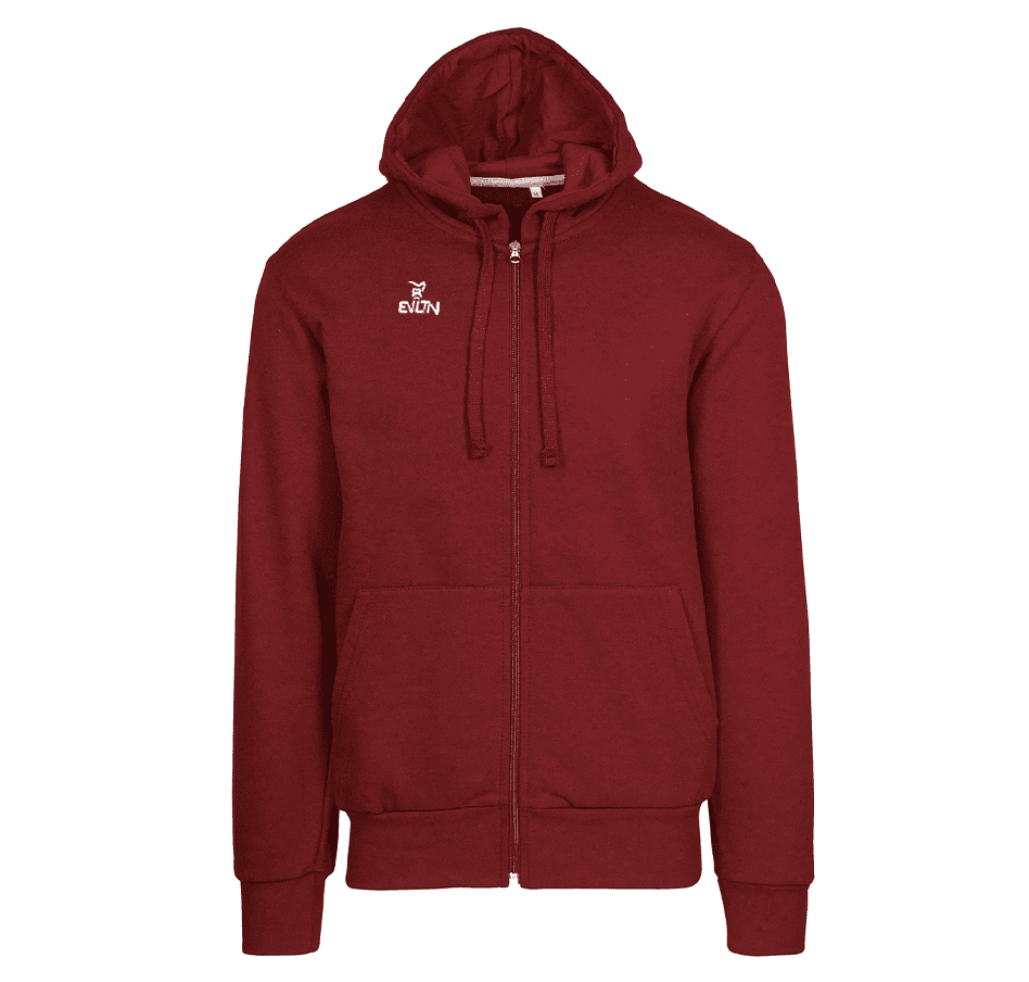 Felpa Cappuccio con Zip Bordeaux EVLTN Basketball Brand